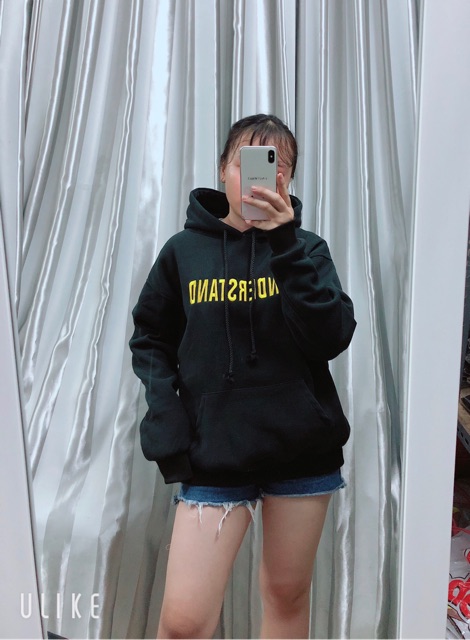 Áo hoodie nỉ oversize thêu Understand M191[Kèm hình thật]