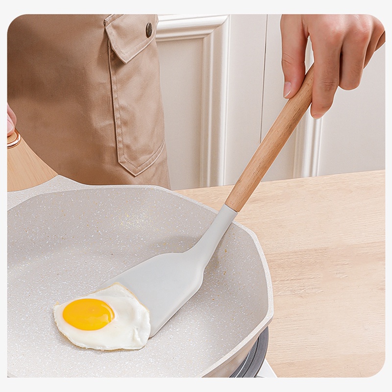 Bộ dụng cụ nấu ăn JEETEE bằng silicone cách nhiệt chống dính thiết kế tiện lợi
