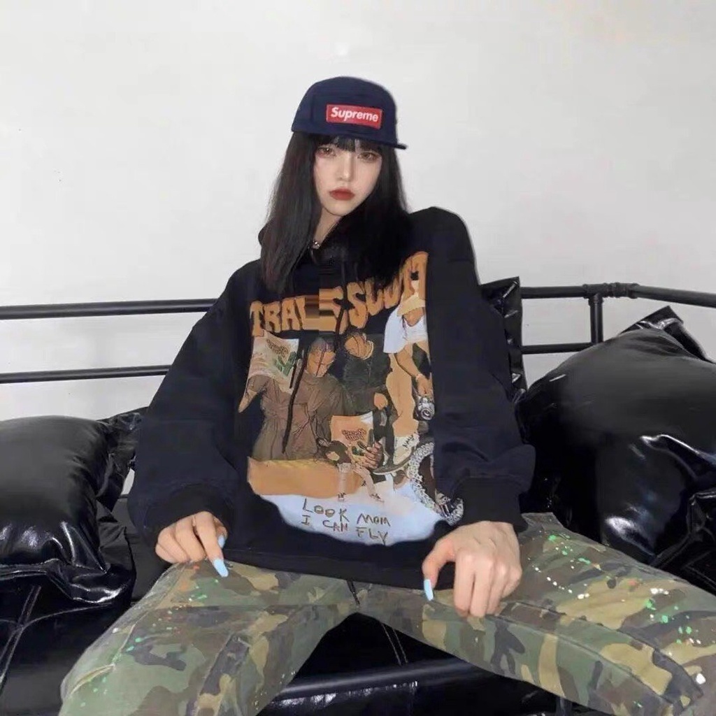 Áo khoác Hoodie Travisscott dài tay, Áo Hoodie nỉ bông phong cách Hàn Quốc | BigBuy360 - bigbuy360.vn