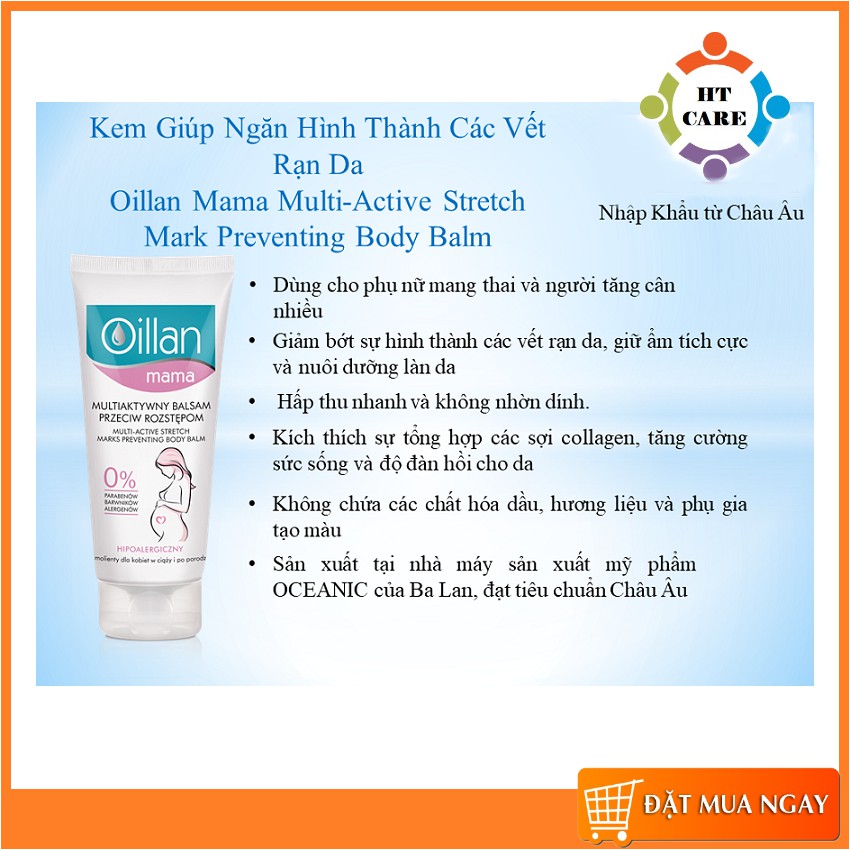 ✅ KEM NGĂN RẠN DA OILLAN MAMA MULTI-ACTIVE STRETCH MARK PREVENTING BODY BALM