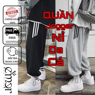 Quần Jogger Nam Nữ Thể Thao 3 Sọc 2in1 Chất Nỉ Da Cá Cao Cấp Form Quần Suông Bo Gấu E'mer Mẫu Mới Nhất
