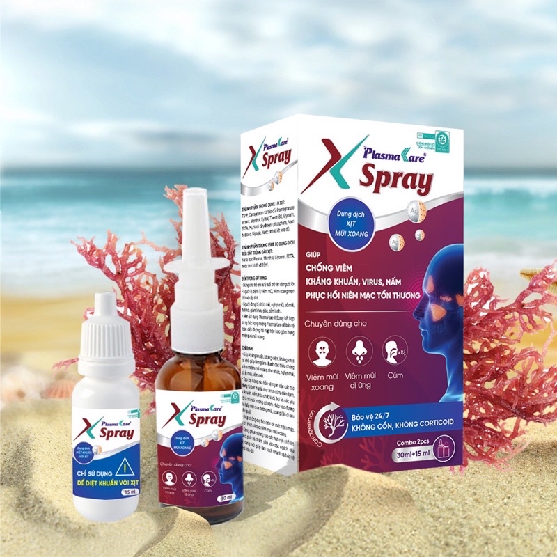 Plasmakare X Spray - Dung dịch xịt mũi xoang, nghẹt mũi, cúm