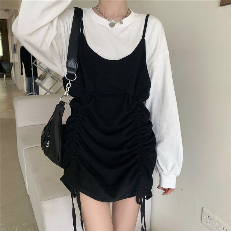 Đầm Giả Hai Mảnh Dáng Rộng Phong Cách Hàn Quốc Thời Trang Cho Nữ