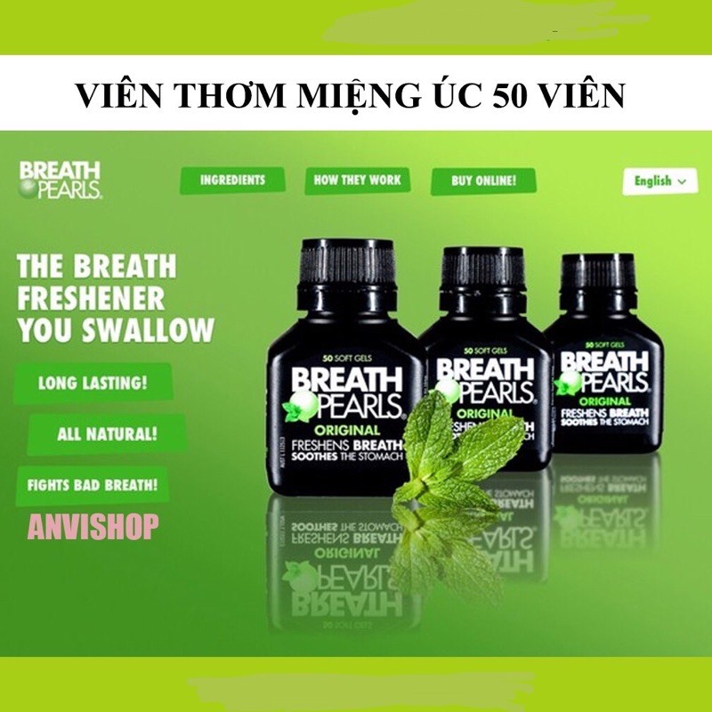 Viên uống thơm miệng Breath Pearls của Úc