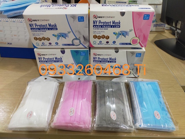 Khẩu trang y tế Như Ý, GIA MY 4 lớp hang chính hãng 1 hộp 50 cái