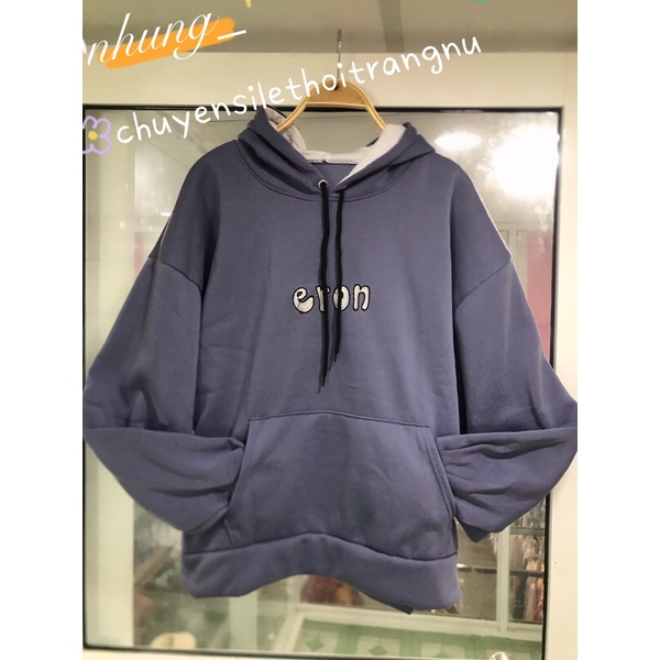 Áo hoodie nữ form rộng, áo nỉ có nón thêu chữ nổi vải dày ( hình chụp thật và video) | BigBuy360 - bigbuy360.vn