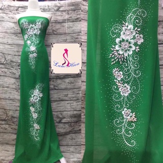 Vải áo dài kết cườm