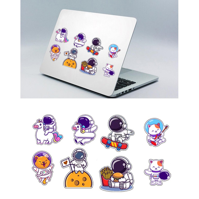 Sticker phi hành gia A3 S30T31 chống thấm nước decal nhãn dán laptop mũ bảo hiểm xe chủ đề