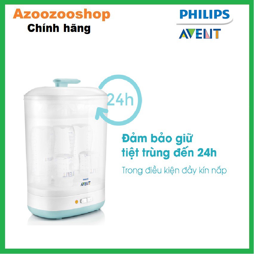 Máy tiệt trùng hơi nước 2 trong 1 Philips Avent SCF922/03, hàng chính hãng, bảo hành 2 năm trên toàn quốc