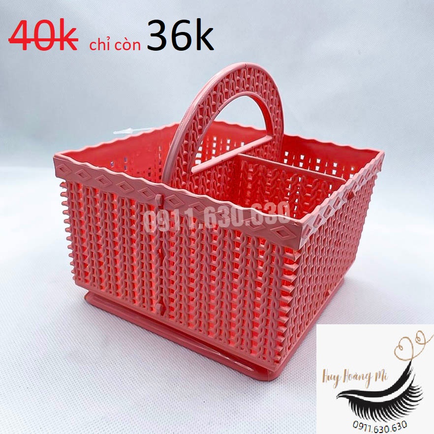Giỏ Nhựa Vuông - Giỏ Đựng Phụ Kiện Nối Mi - Dụng Cụ Nối Mi - Huy Hoàng Mi