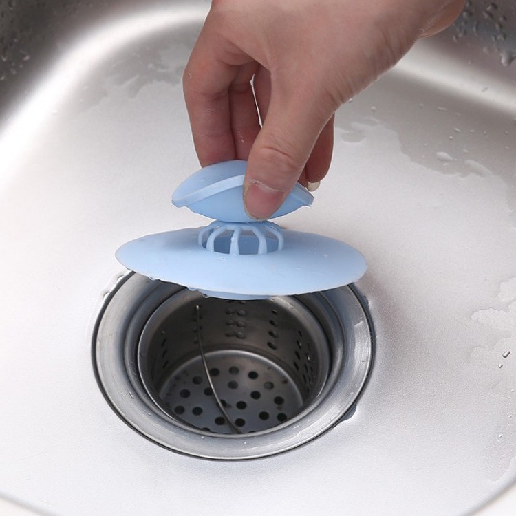 ⚡ Dụng cụ giữ nước bồn rửa chén có lỗ thoát - Nắp đậy bồn rửa chén, cống thoát nước bằng silicon 2 trong 1 tiện lợi ⚡