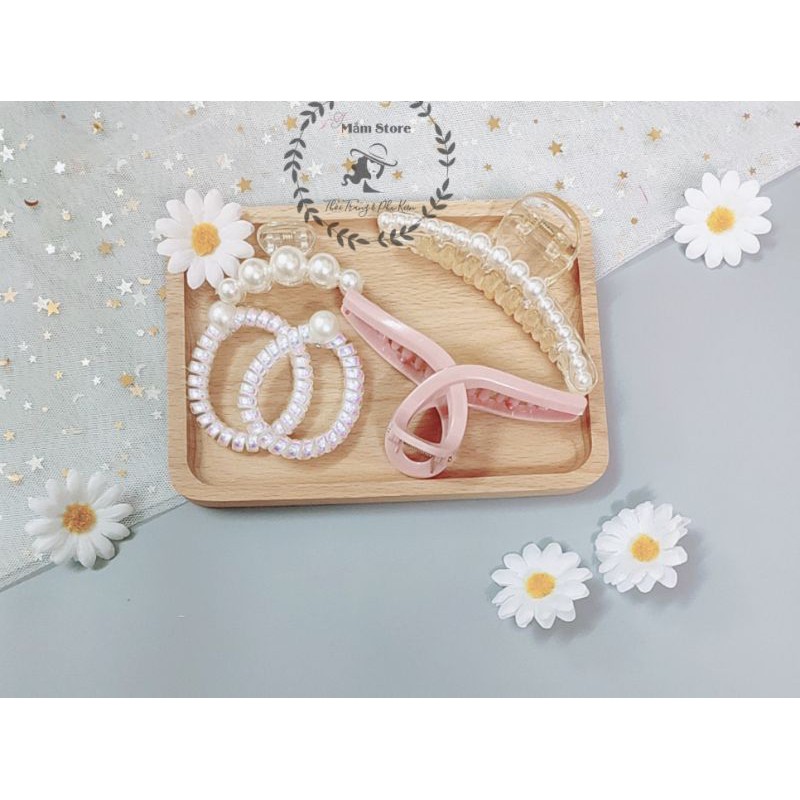 Set 5 Phụ Kiện Tóc Đựng Túi Zip Xịn Sò