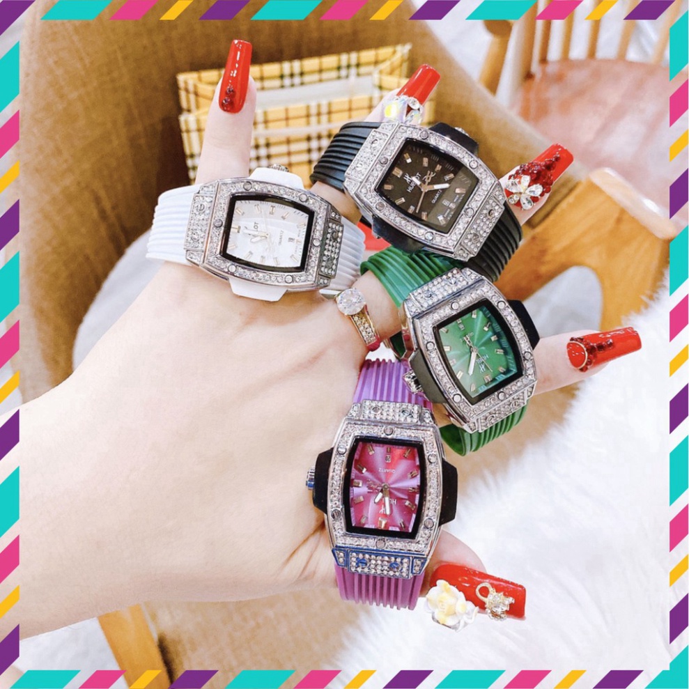 Đồng hồ nữ hublot mặt bầu quai silicol mềm dẻo , thời trang chống nước tốt(tuyển sỉ toàn quốc), full màu