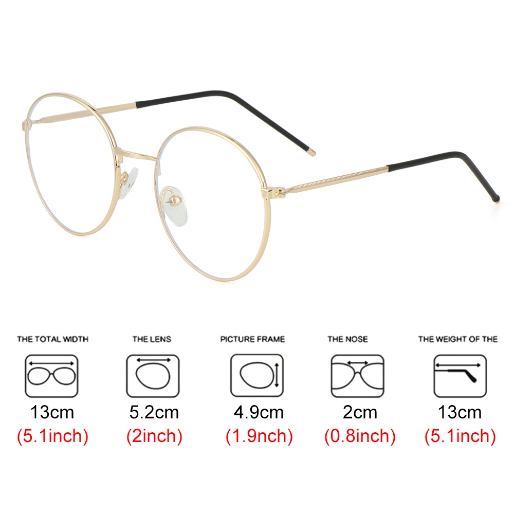 UPSTOPVN 1 Pc Vintage Style Metal Round Frame Glasses
