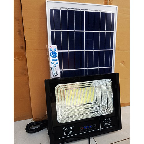 Đèn Năng Lượng Mặt Trời Công Suất 200W DN-200 - Mẫu Mới 2021 Khung Nhôm Nguyên Khối, Chip Led "SMD 5730"- BH 2 Năm.
