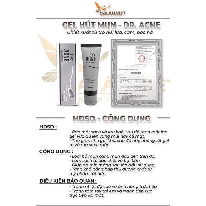 GEL HÚT MỤN TRO NÚI LỬA DR ACNE