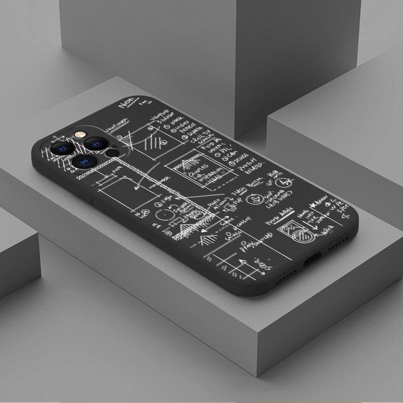 Ốp Điện Thoại TPU Mềm Họa Tiết Toán Học Cho iPhone 13 12 Mini 11 Pro XR X XS Max SE 2020 8 7 6 6S Plus