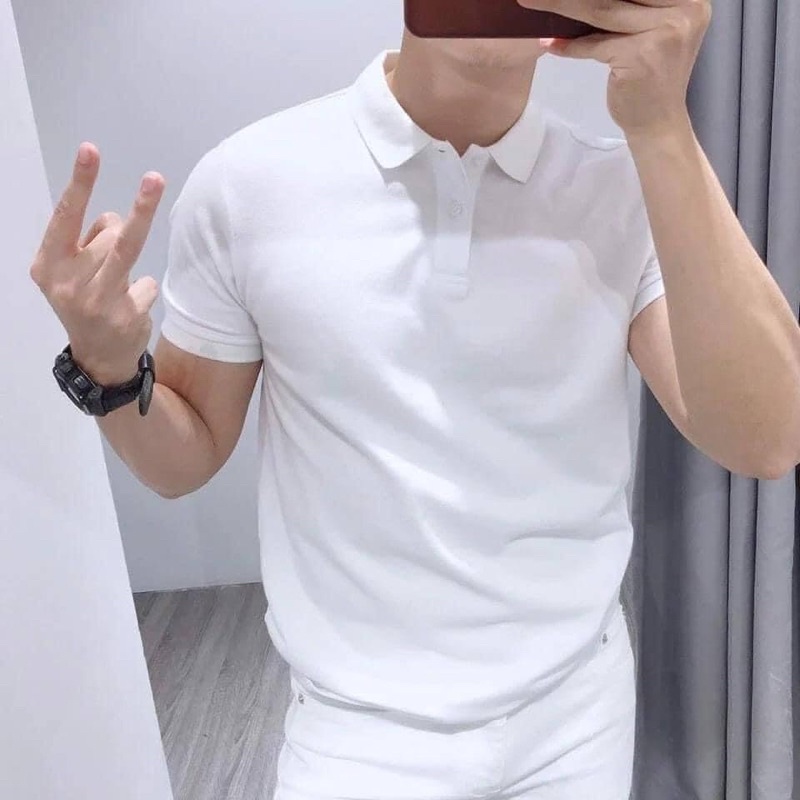 Áo polo trơn cho nam (2 màu đen, trắng)
