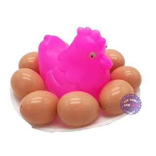 Bộ đồ chơi dĩa gà 10 quả trứng bằng nhựa túi lưới
