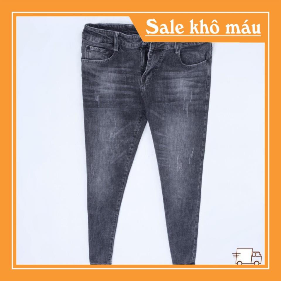 Quần jeans nam [𝐅𝐑𝐄𝐄𝐒𝐇𝐈𝐏] Quần jean rách nhẹ gối ống ôm chất bò cao cấp vải mềm mịn hợp dáng - QJ18 -b11