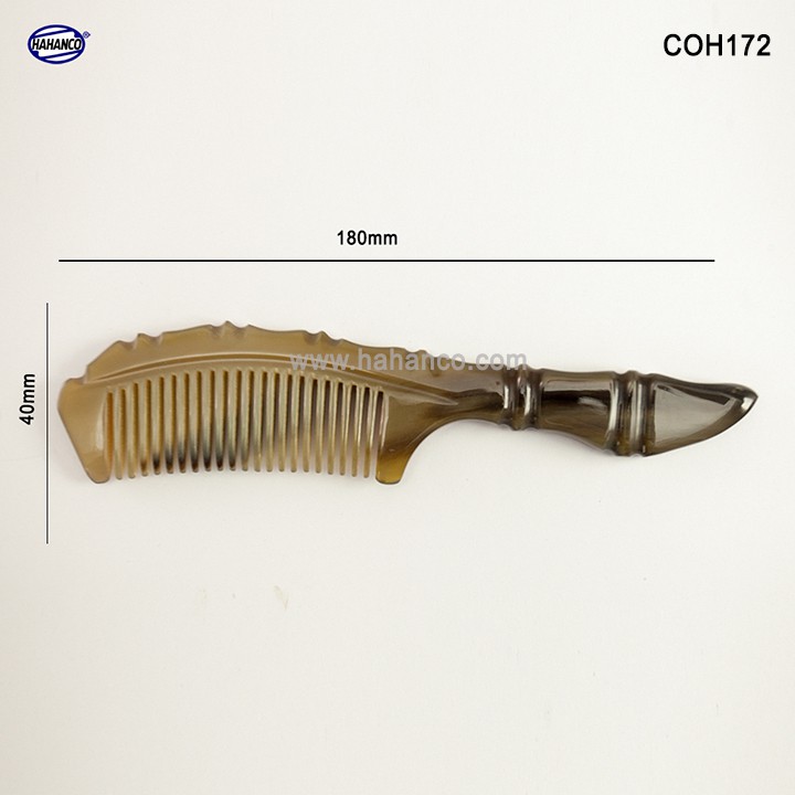 Lược sừng xuất Nhật (Size: L- 18cm) Lược thân trúc - COH172- Horn Comb of HAHANCO - Chăm sóc tóc