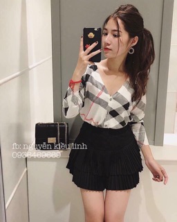 Chân váy xếp li tầng