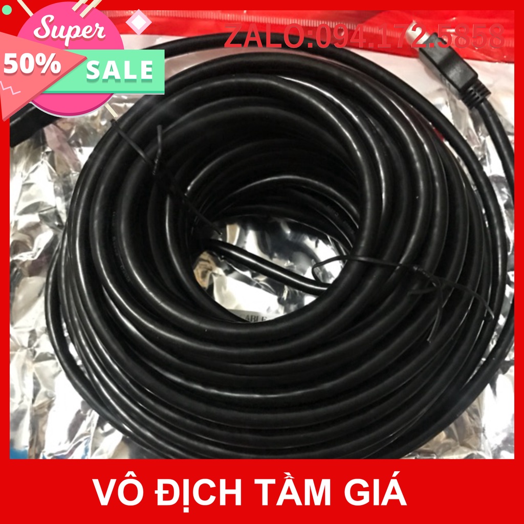 HOT - Dây Cáp Hdmi 20m Tròn Đen - Dây cáp kết nối cổng HDMI 2 đầu tốt chống nhiễu xịn chất luong cao