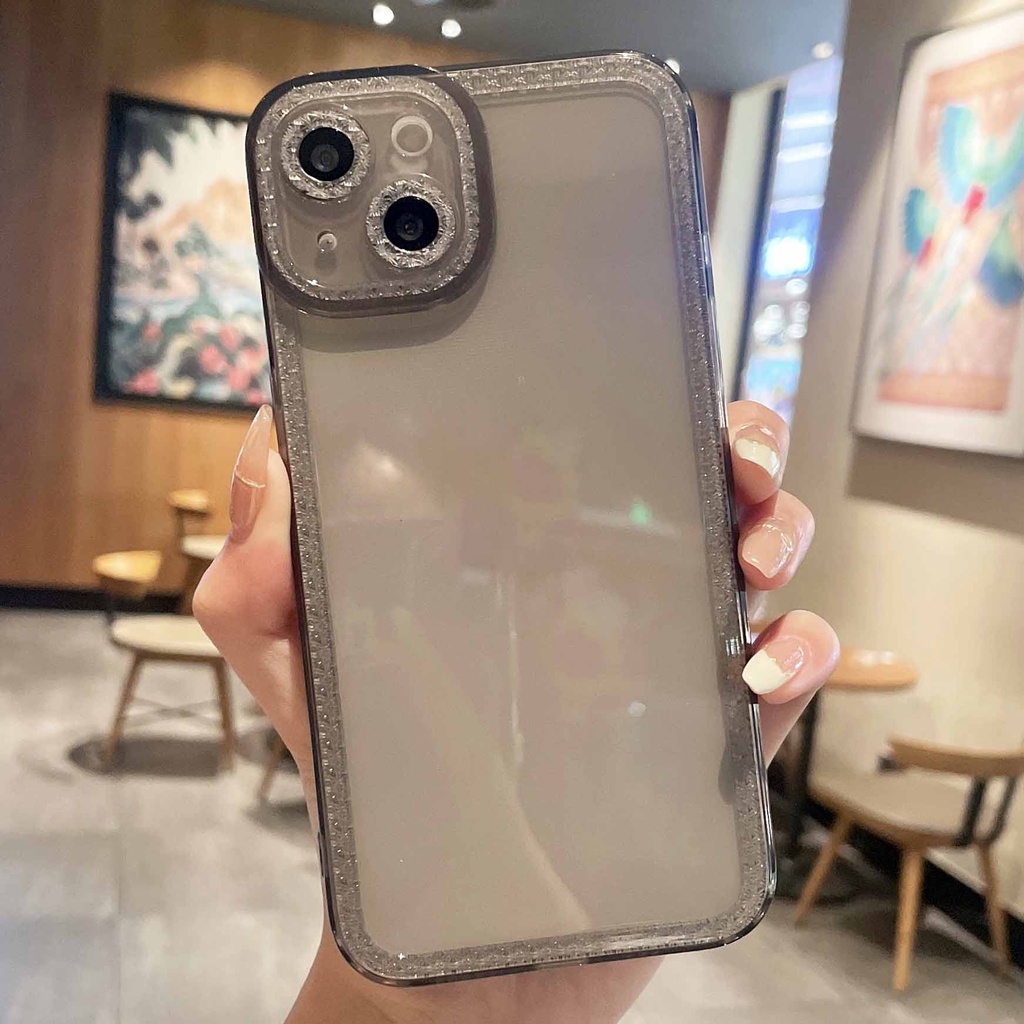 Ốp Điện Thoại Trong Suốt Đính Kim Cương Nhiều Màu Dễ Thương Cho iPhone 13promax 12pro 11 pro XS max XR 7 / 8 Plus
