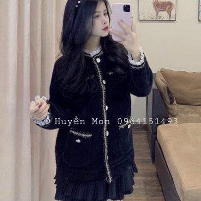 Áo khoác len cardigan lông cừu mềm mịn hàng cao cấp viền thừng sang chảnh phong cách thời trang hàn quốc | BigBuy360 - bigbuy360.vn