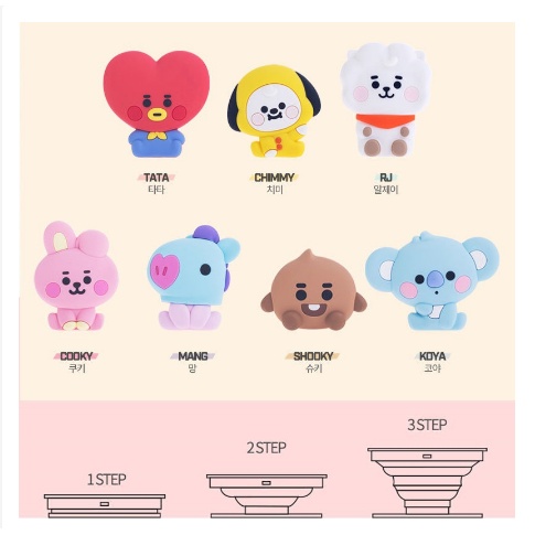 Giá Đỡ Điện Thoại / Máy Tính Bảng Có Túi Khí Hình KPOP BTS Bt21 GP1 PG1