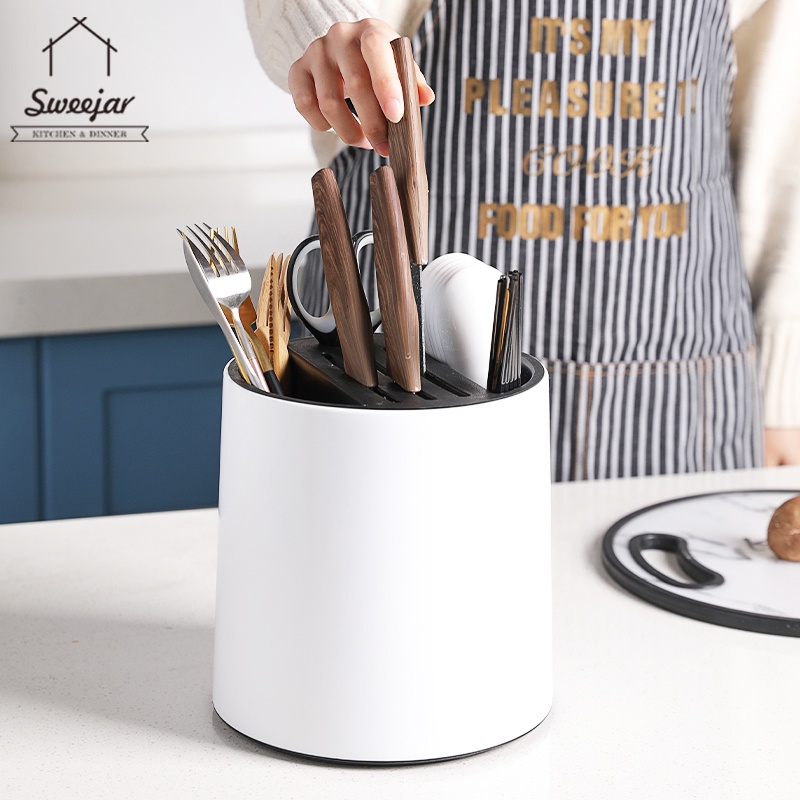 SWEEJAR Giá Đỡ Dao Bằng PP Có Thể Xoay Và Làm Ráo Nước Đa Năng