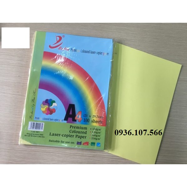 Giấy Bìa màu A4,Bìa Đóng hồ sơ,tài liệu, định lượng 160gsm Tập 100 tờ [VPP GIÁ SỈ ]