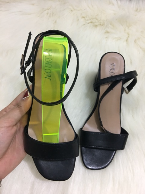 [Mã FASHIONT4WA giảm 10k đơn từ 50k] [FreeShip – Xả kho cắt lỗ] Sandal Quai Da Gót Trụ 7cm Hàng Cao Cấp- Ảnh Thật