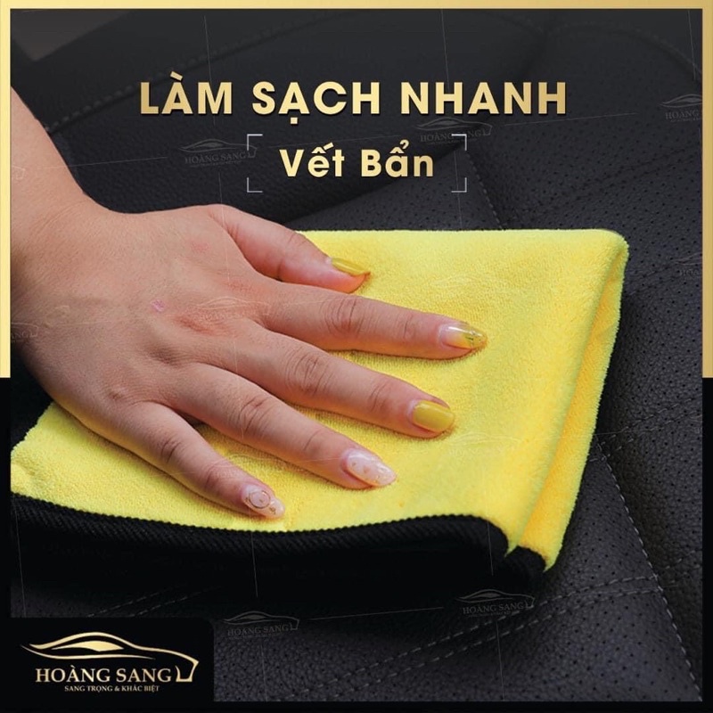 Khăn Lau Xe Hơi Chuyên Dụng Microfiber 2 Lớp Không Rụng Lông, Thấm Hút Nước Tốt Màu Vàng