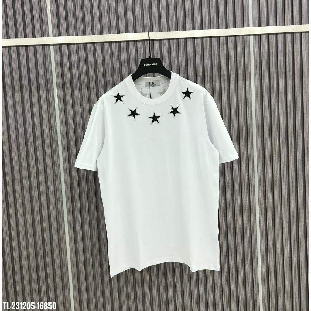 Áo thun tay lỡ unisex sao cổ, Áo phông form rộng chất vải dày dặn oversize nam nữ mặc đều đẹp
