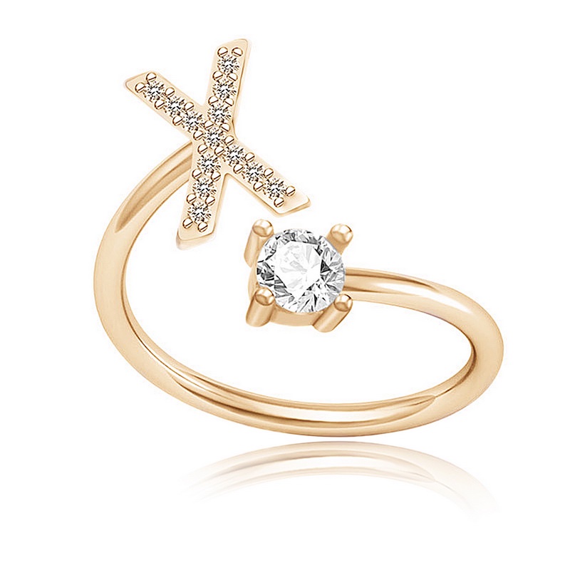 Nhẫn Kim Loại Hình Chữ Cái Từ A Đến Z Có Thể Điều Chỉnh Kích Cỡ