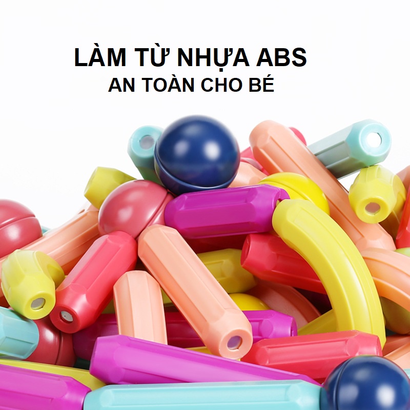 Nam châm xếp hình thông minh từ tính đồ chơi tư duy logic thế hệ mới 36 42 64 chi tiết cho bé lắp ráp phát triển trí tuệ