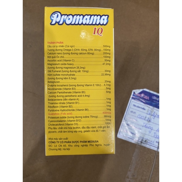 Vitamin tổng hợp cho bà bầu PROMAMA IQ bổ sung sắt,  DHA ,Acid folic cho phụ nữ có thai