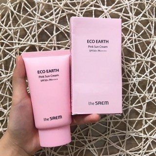 ( 100% chinh hang) Kem Chống Nắng The SAEM Eco Earth Power Pink Sun Cream SPF50+ PA++++