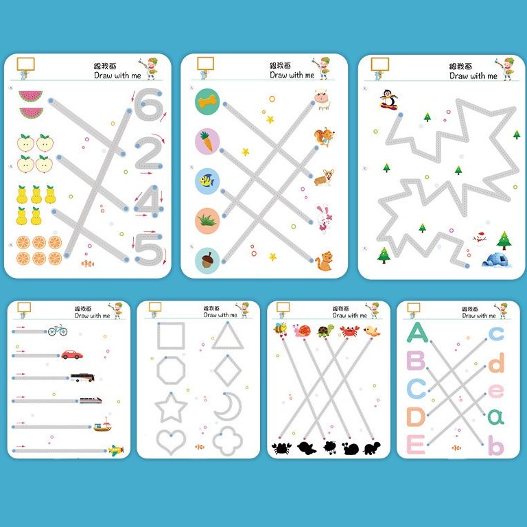 Đồ chơi Montessori, vở tập viết sách tập viết xóa được giáo dục sớm cho bé từ 2+ chất liệu cao cấp_Kèm Bút & Xóa