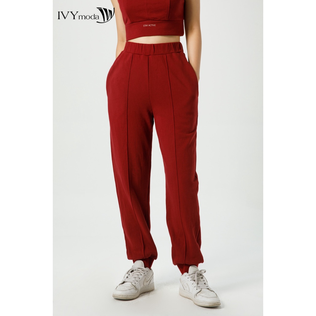 Quần Jogger thun nữ bo gấu IVY moda MS 22B8996