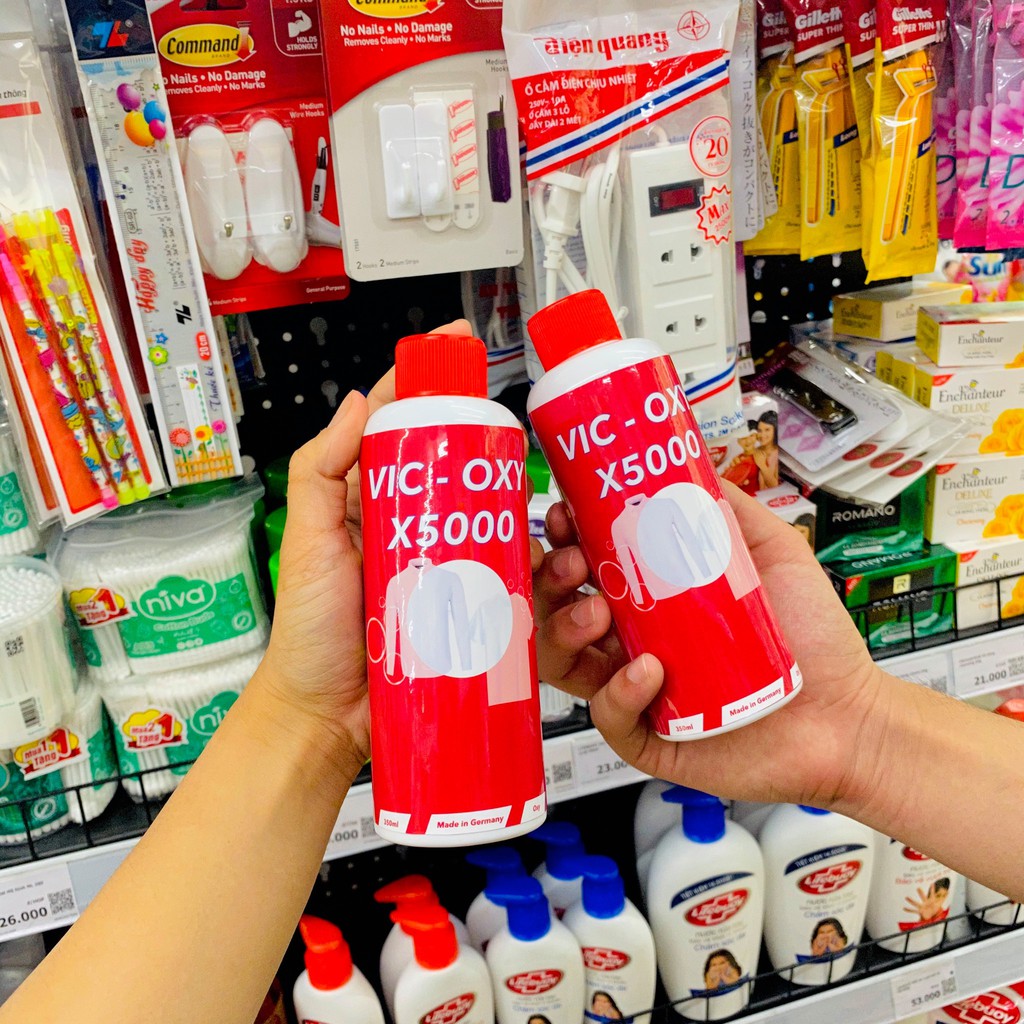 Tẩy trắng quần áo, tẩy nấm mốc quần áo Vic oxy X5000 Đánh bay ố vàng,mốc quần áo thức ăn dầu mỡ