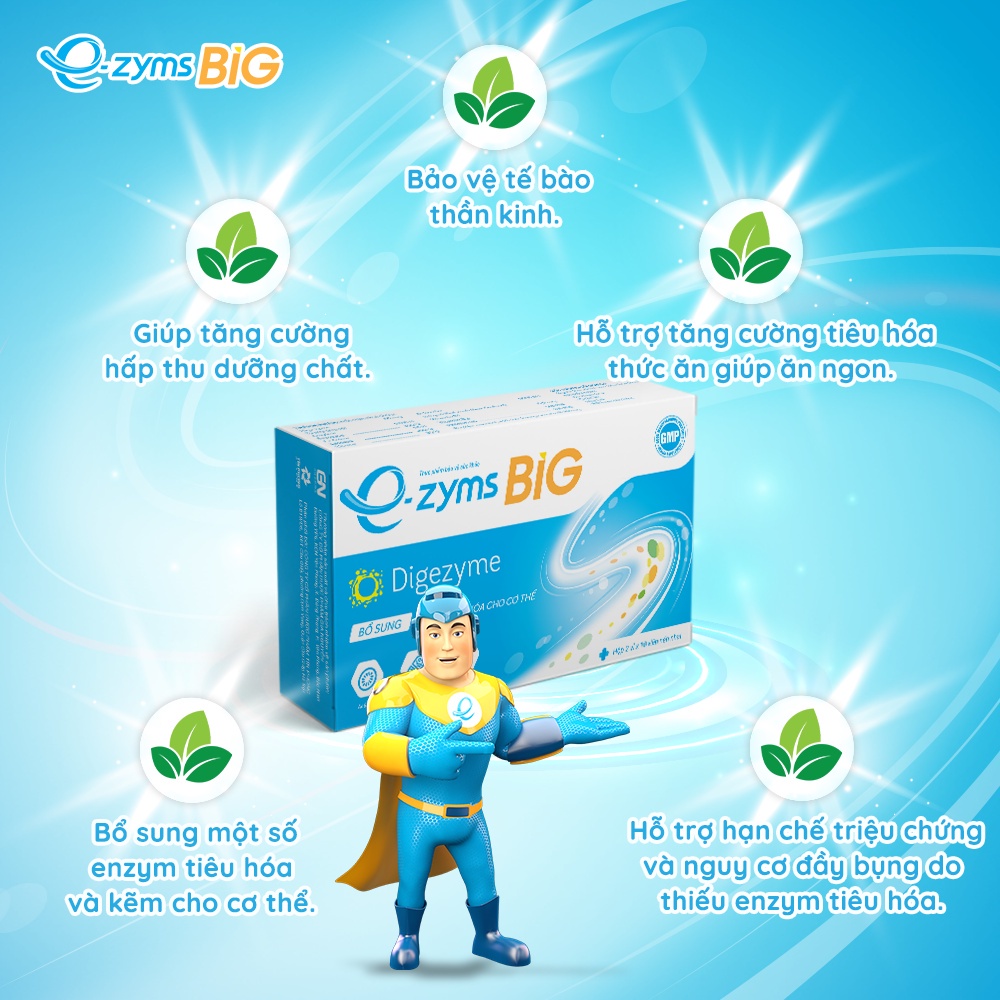 E-zyms Big - Bổ Sung Enzym Tiêu Hóa Cho Người Lớn, Giúp Ăn Ngon, Tăng Hấp Thu