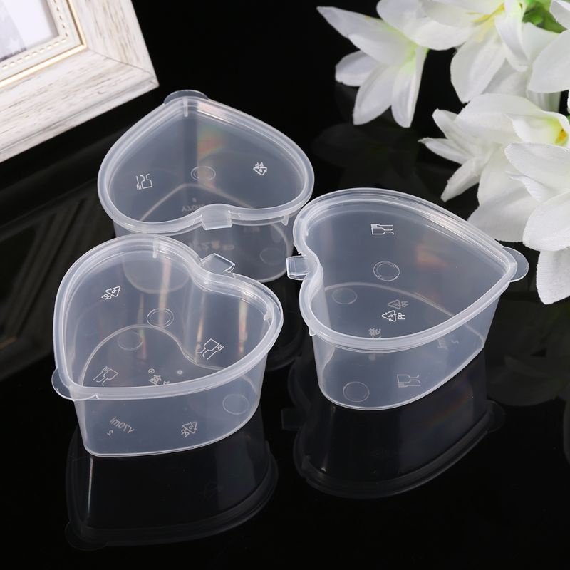 Bộ 10 Cốc Đựng Nước Sốt Hình Trái Tim 70ml Dùng Một Lần Tiện Lợi