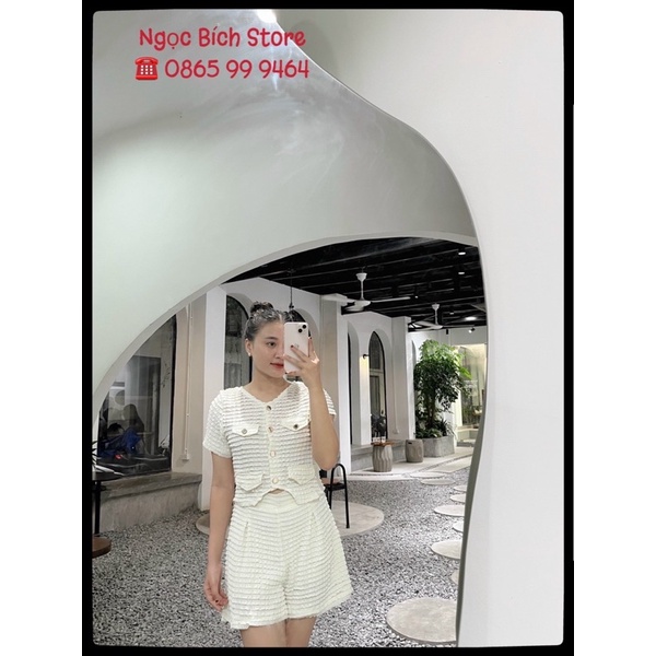 [HÀNG ĐẸP LOẠI 1] Set chân váy trắng cúc ngọc tiểu thư