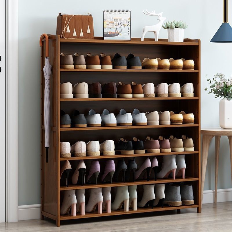 ↂ▣DHP kệ giày tre hộ gia đình đơn giản tiết kiệm nhiều lớp chống bụi lưu trữ cửa bằng gỗ rắn tủ ký túc xá