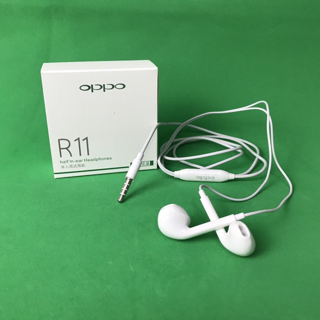 TAI NGHE DÂY NHÉT TAI OPPO R11 TRẮNG JACK CẮM CHUẨN 3.5 CÓ MIC ĐÀM THOẠI ÂM THANH TỐT