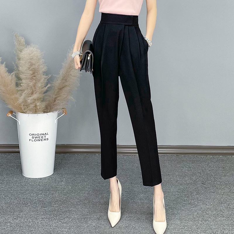 Quần Tây nữ công sở dáng baggy ống đứng- lưng cao kiểu mới- Hàn Quốc- Chất vitex mềm mịn QS36