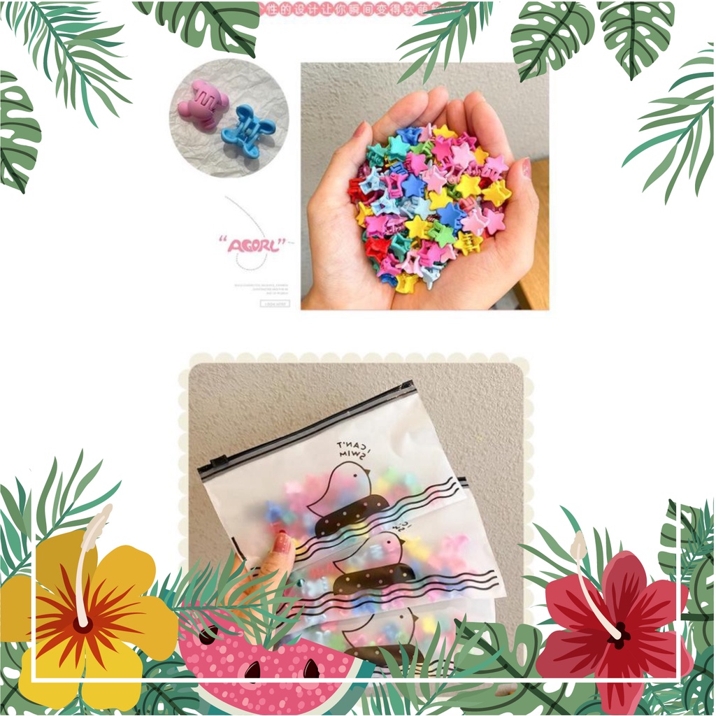 BS21 - Set Kẹp Tóc Càng Cua Mini Nhiều Màu Nhiều Mẫu Cho Bé