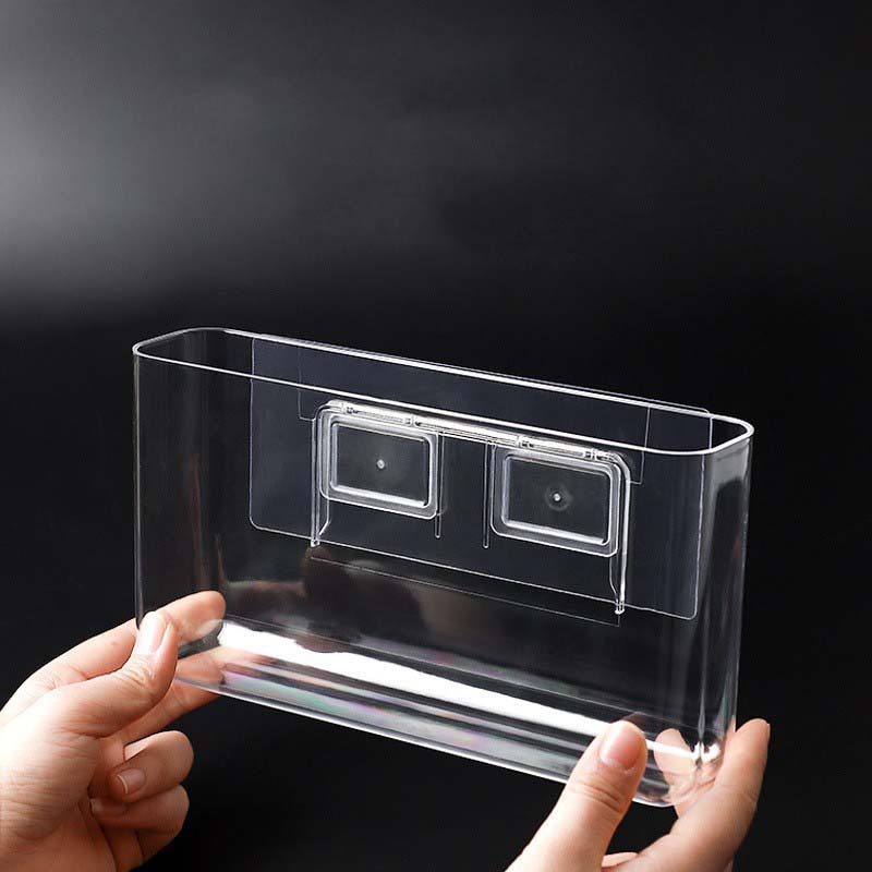 Giá đựng đồ gắn tường tự dính không cần khoan thiết kế trong suốt đa năng tiện dụng